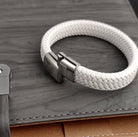 Mens White Exotic Leather Bracelet