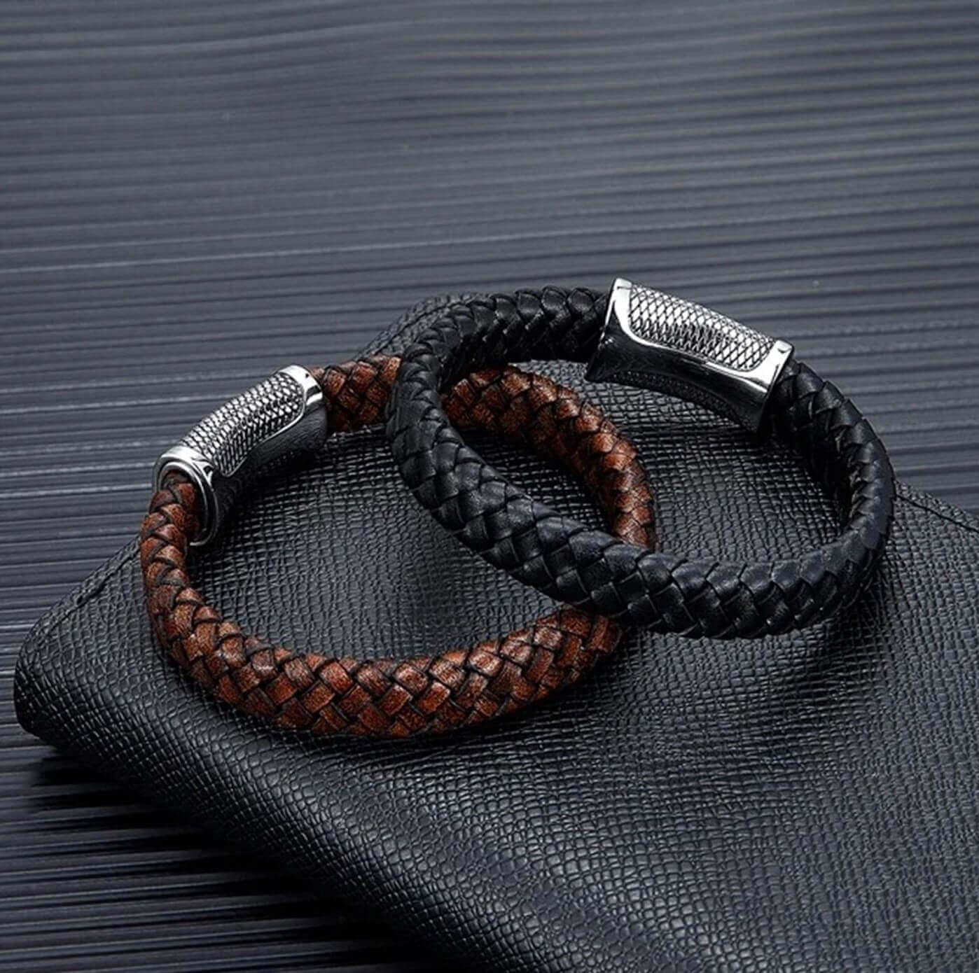Mens Ophidian Leather Bracelet