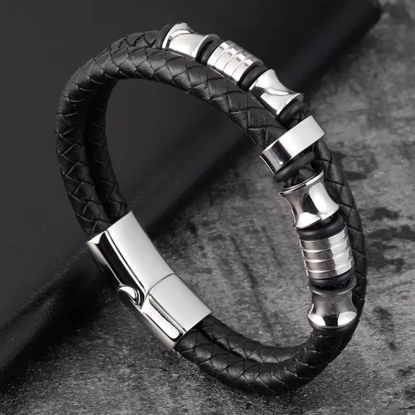 Mens Buccaneer Leather Bracelet