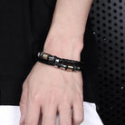 Voyager Leather Bracelet with Stylish Charms