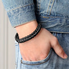 Mens Contra Leather Bracelet