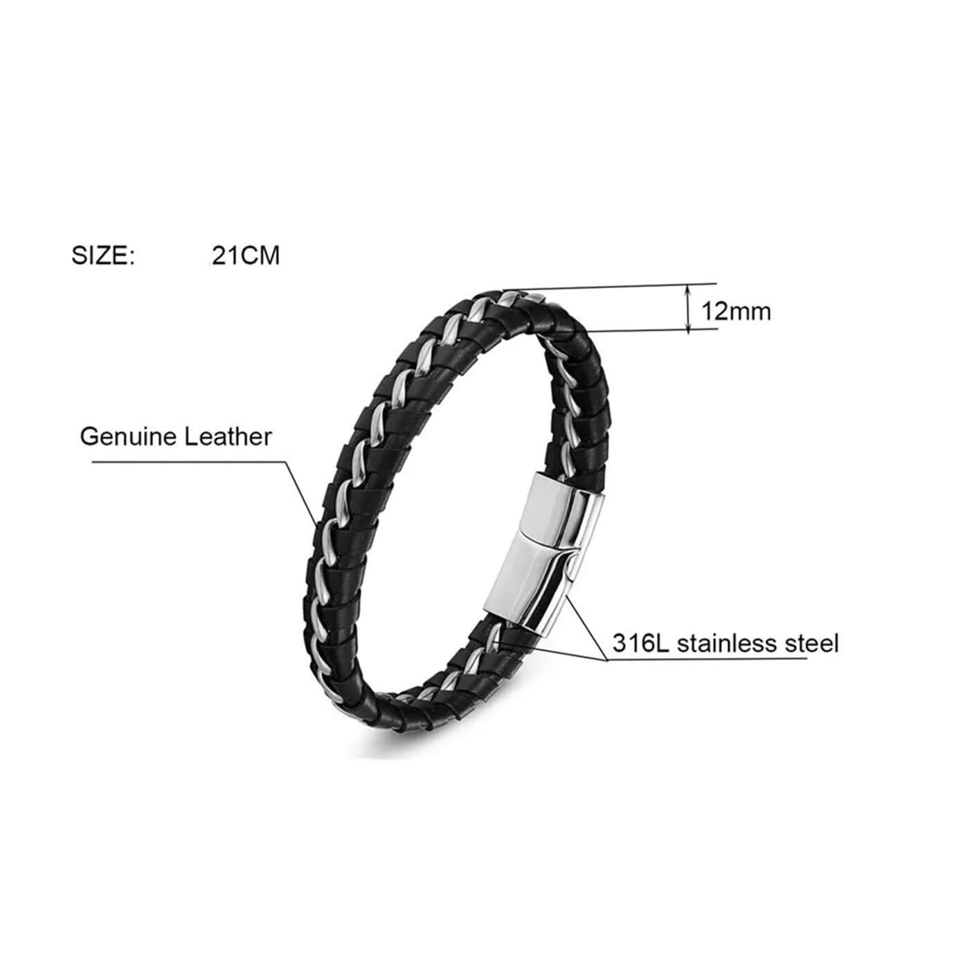 Mens Contra Leather Bracelet