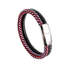 Unisex Bangle Leather Bracelet/Multi-Black