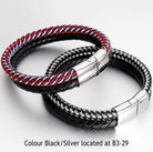 Unisex Bangle Leather Bracelet/Multi-Black