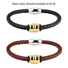 Unisex Knitted Leather Bracelet/Coffee