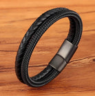 Unisex Wristlet Leather Bracelet/Black