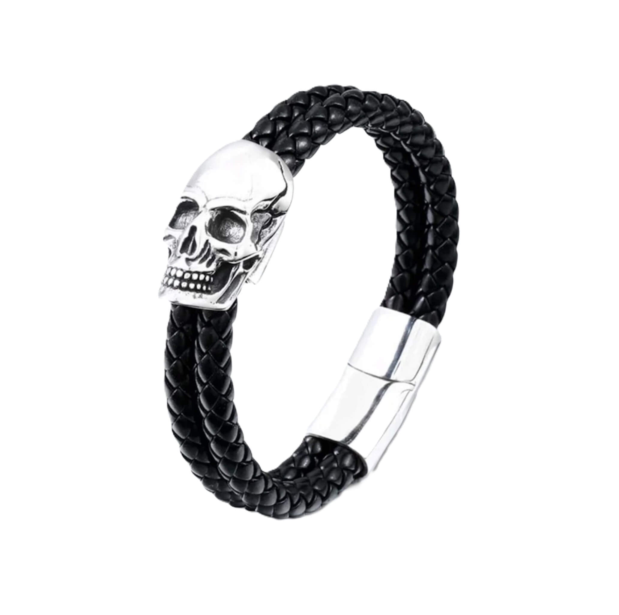 Plagiarize Skull Leather Bracelet