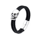 Plagiarize Skull Leather Bracelet