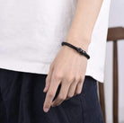 Unisex Buccaneer Leather Bracelet/Black