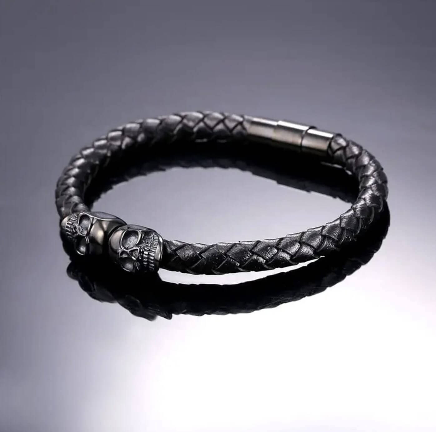 Unisex Buccaneer Leather Bracelet/Black