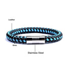 Unisex Emblem Leather Bracelet