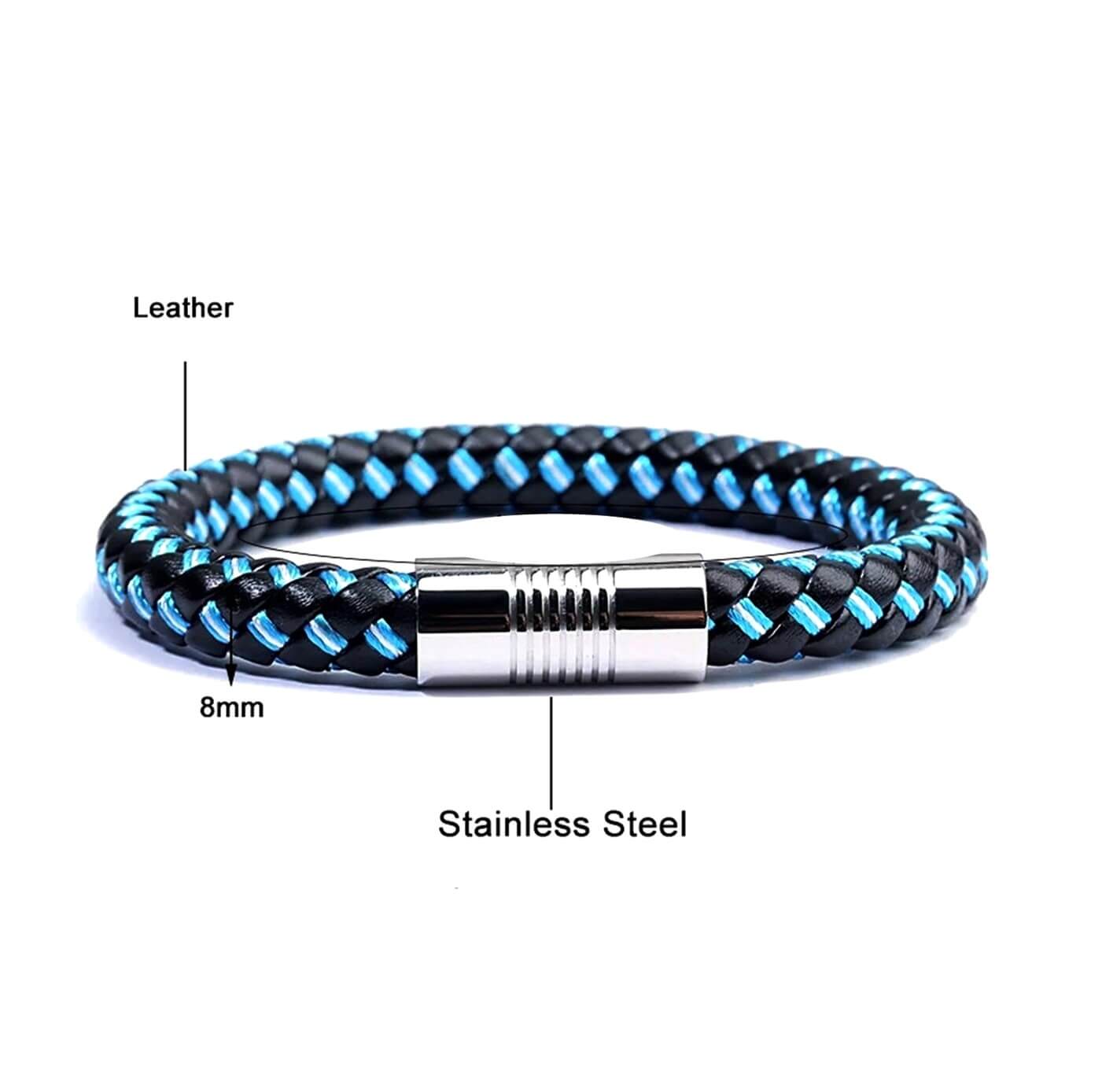 Unisex Emblem Leather Bracelet