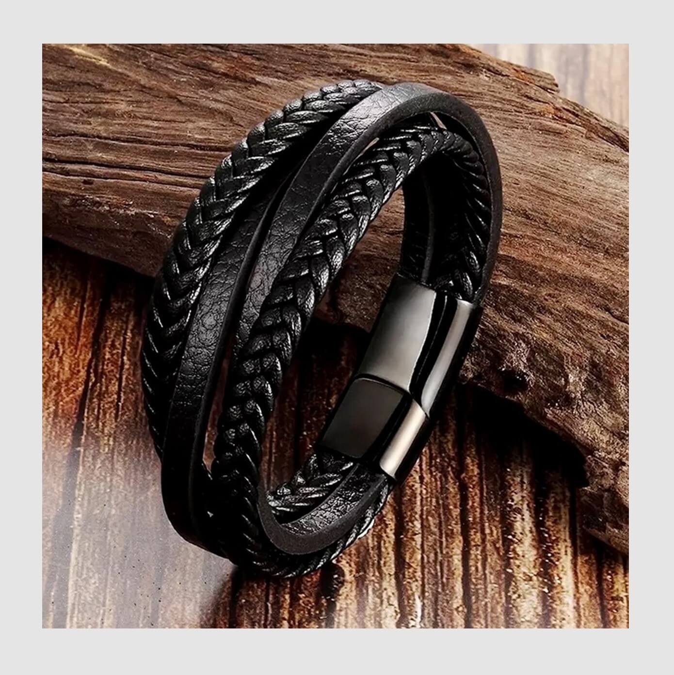 Mens Arrow Design Leather Bracelet