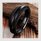 Mens Arrow Design Leather Bracelet