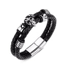 Mens  Rosette Leather Bracelet