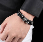 Mens  Rosette Leather Bracelet