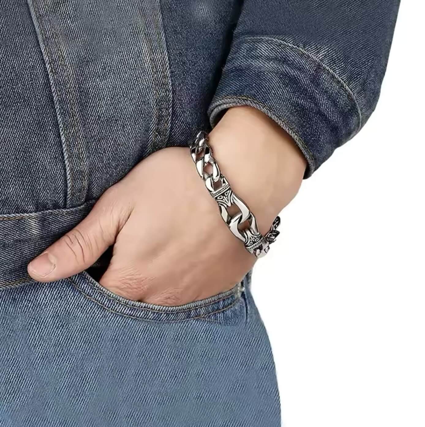 Silver Alloy Totem Bracelet