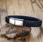 Mens Energy Leather Bracelet
