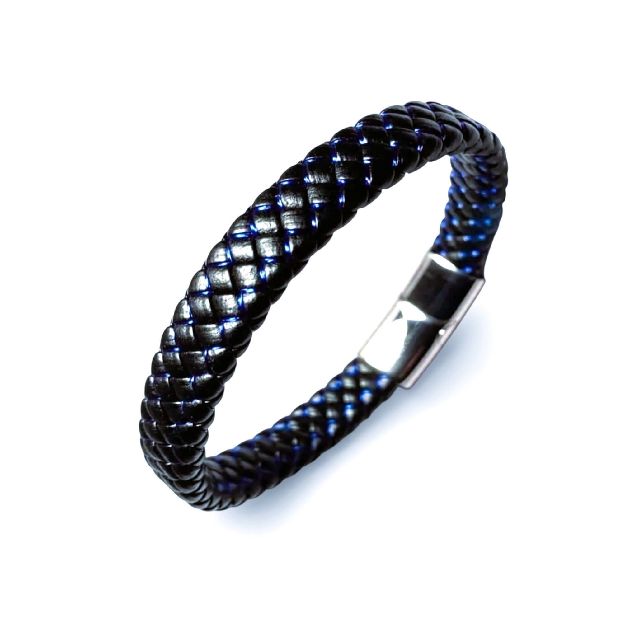 Mens Energy Leather Bracelet