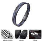 Stone Inlay Leather Bracelet