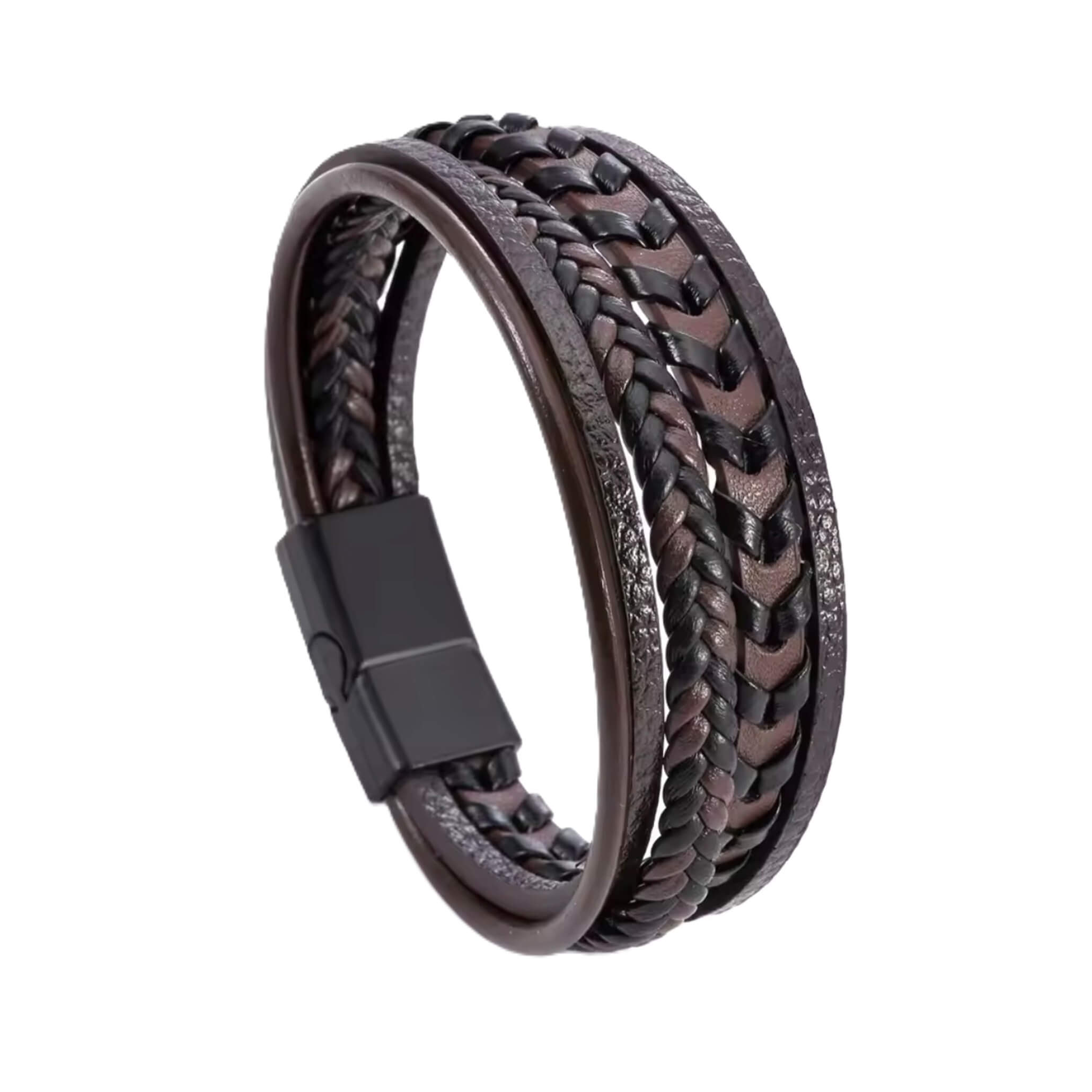 Men’s leather braided bracelet