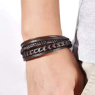 Men’s leather braided bracelet
