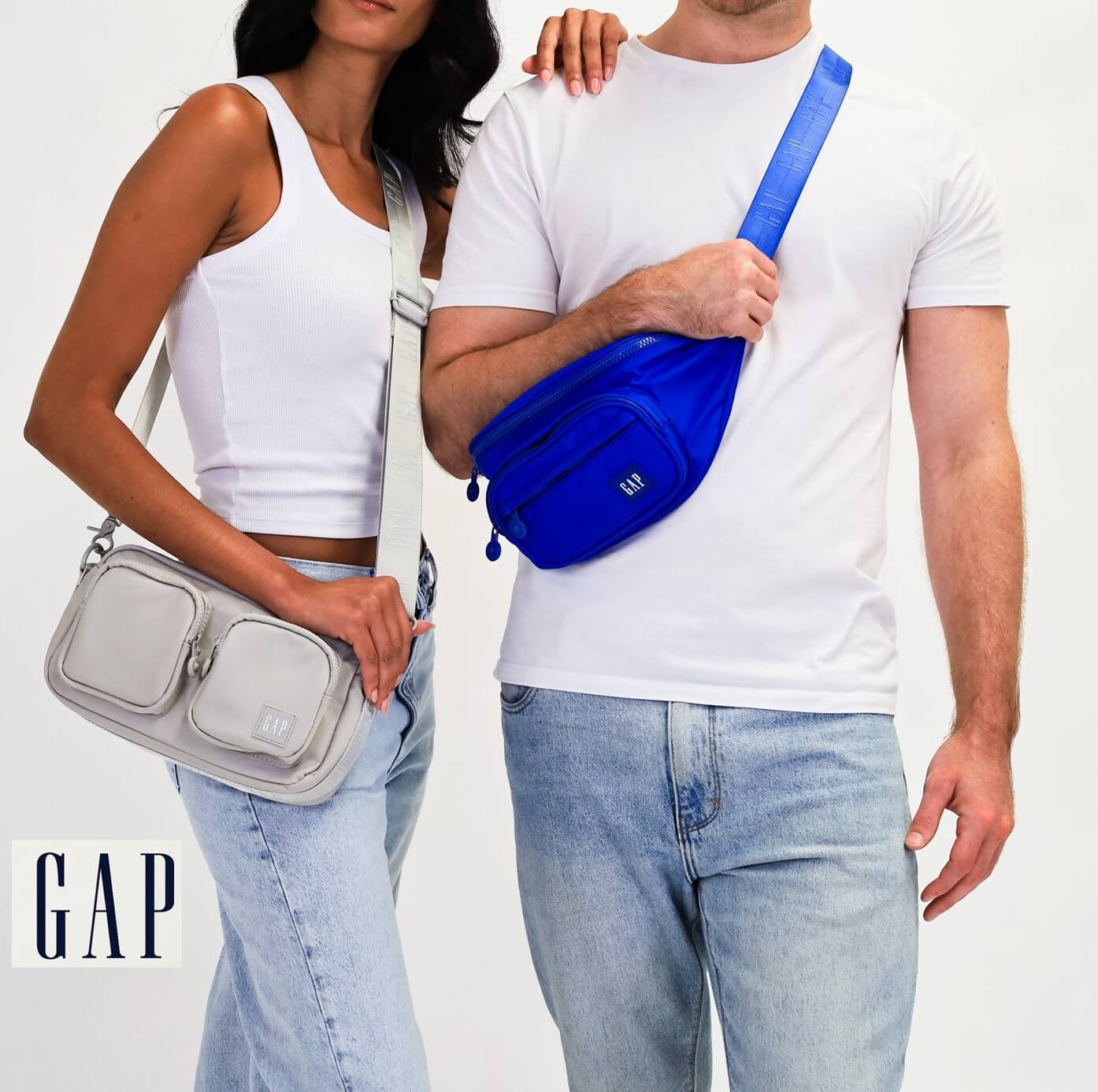 GAP Ladies RFID Nylon Crossbody Bag in Black