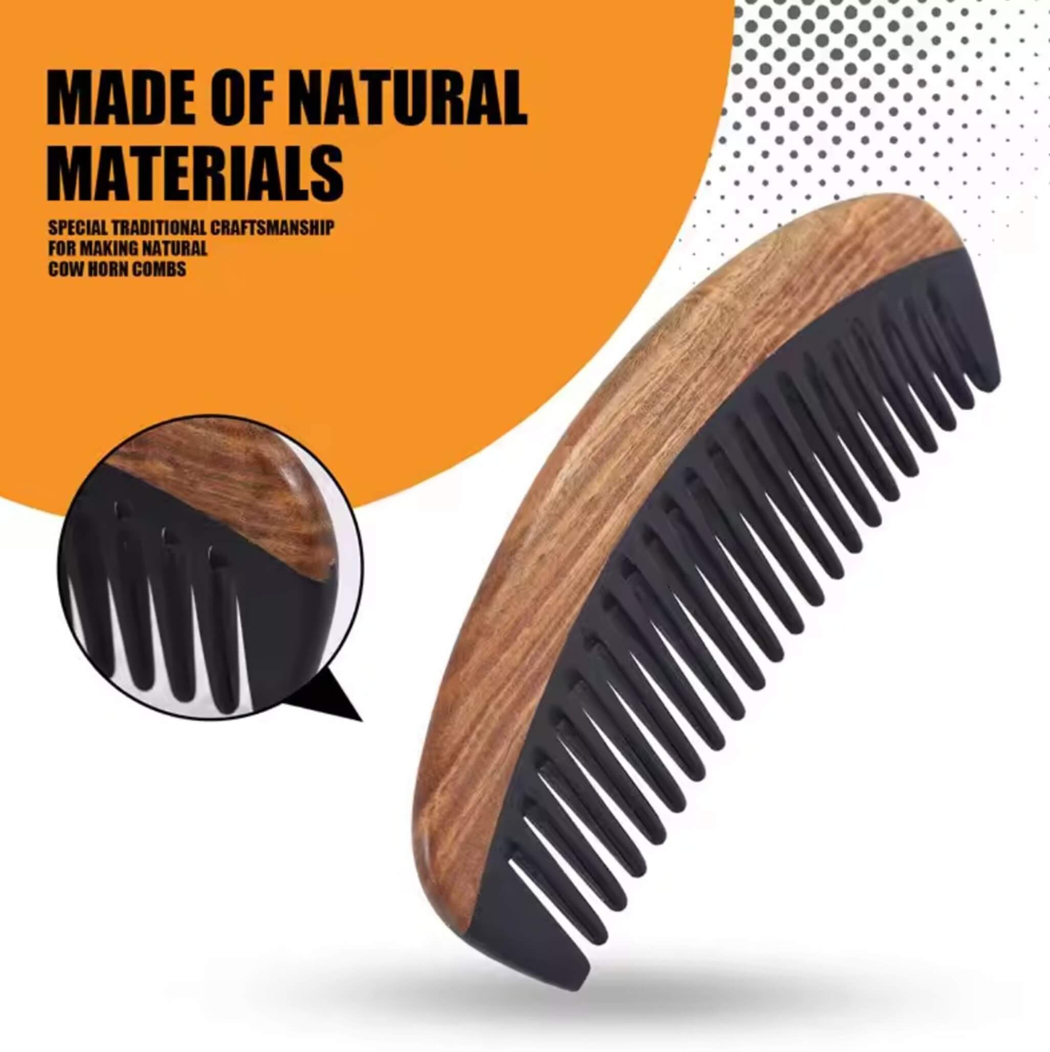 Anti-Static Horn Comb For Healthy Hair