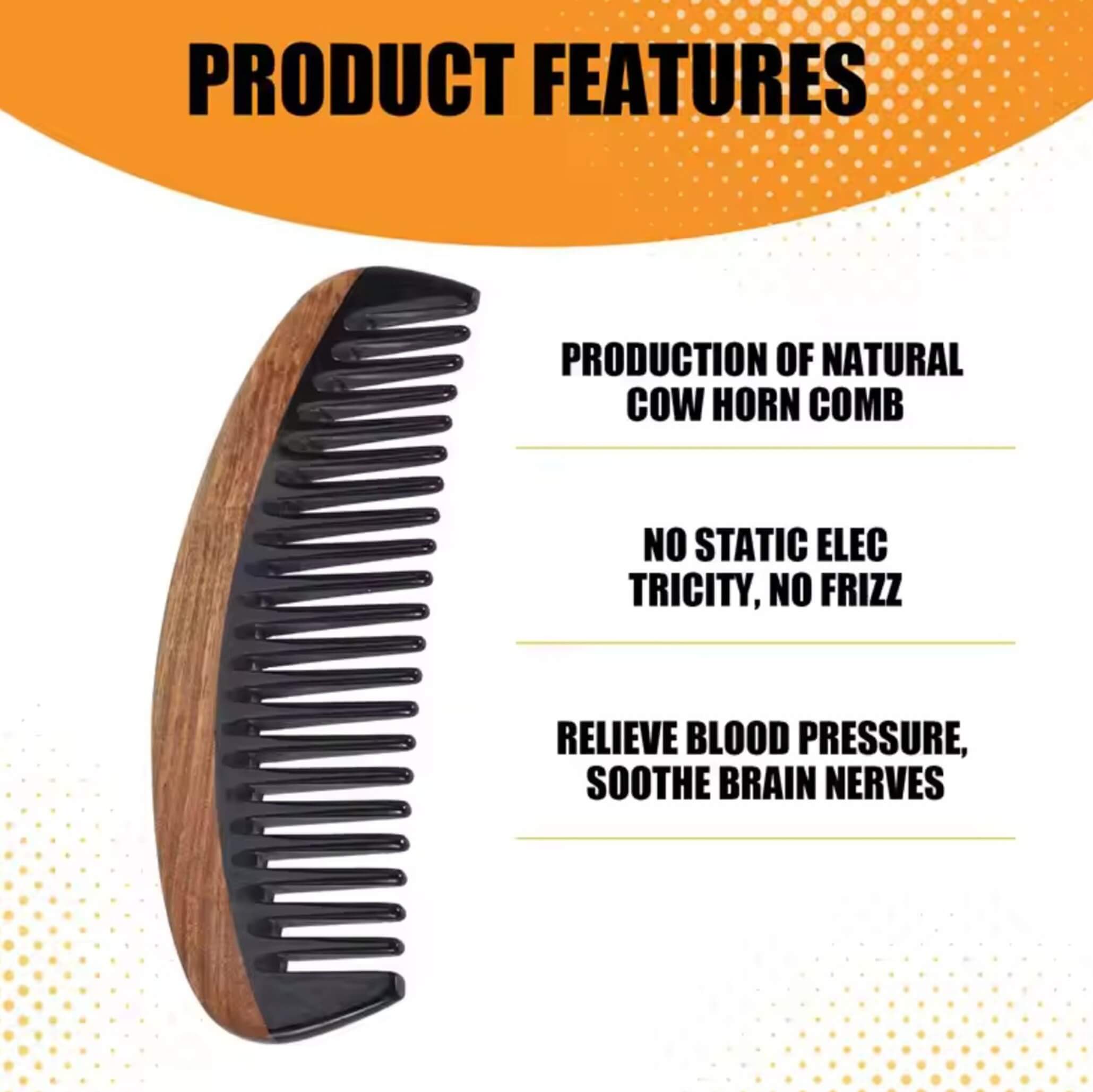Anti-Static Horn Comb For Healthy Hair