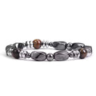 Tiger Eye and Hematite Stone Bracelet