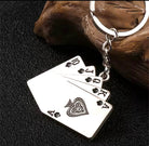 Straight Flush Black Cards Keyring Holder