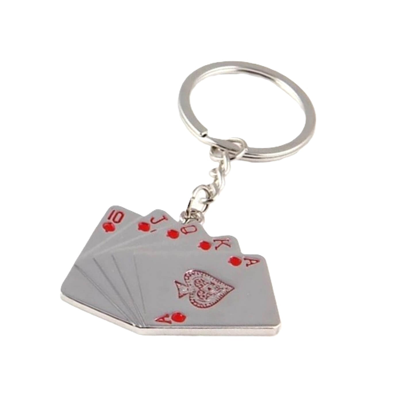 Straight Flush Red Card Keyring Holder