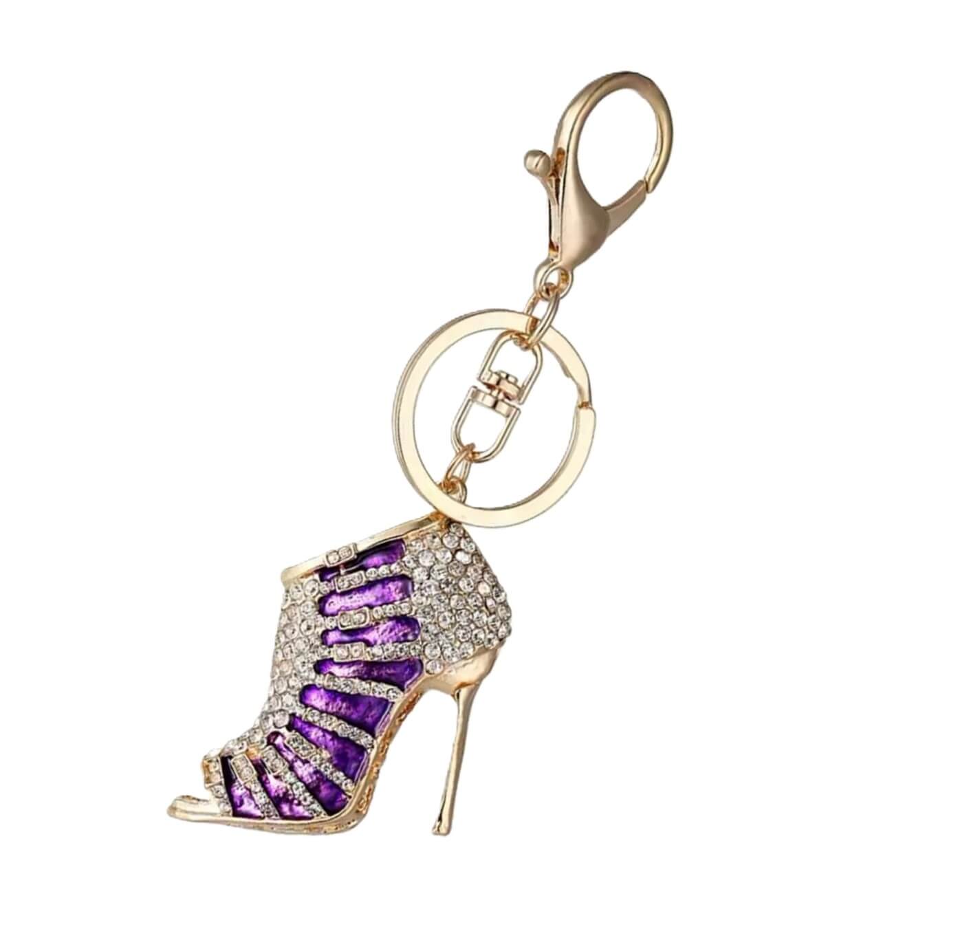 Crystal Heel Keyring with Gold Clasp