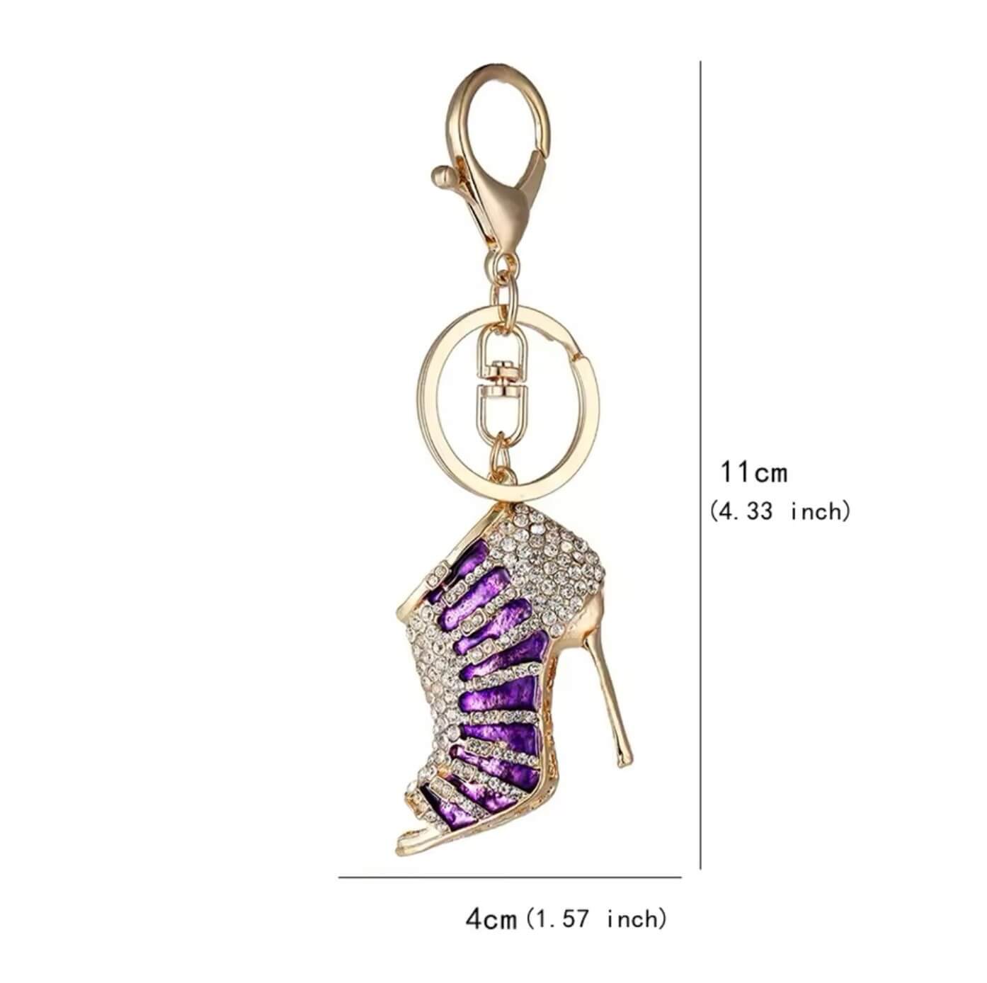 Crystal Heel Keyring with Gold Clasp