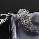 Silver Crystal Heel Keyring + Clasp