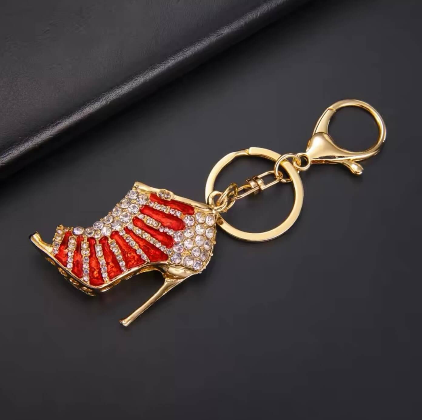 Crystal Heel Keyring with Clasp
