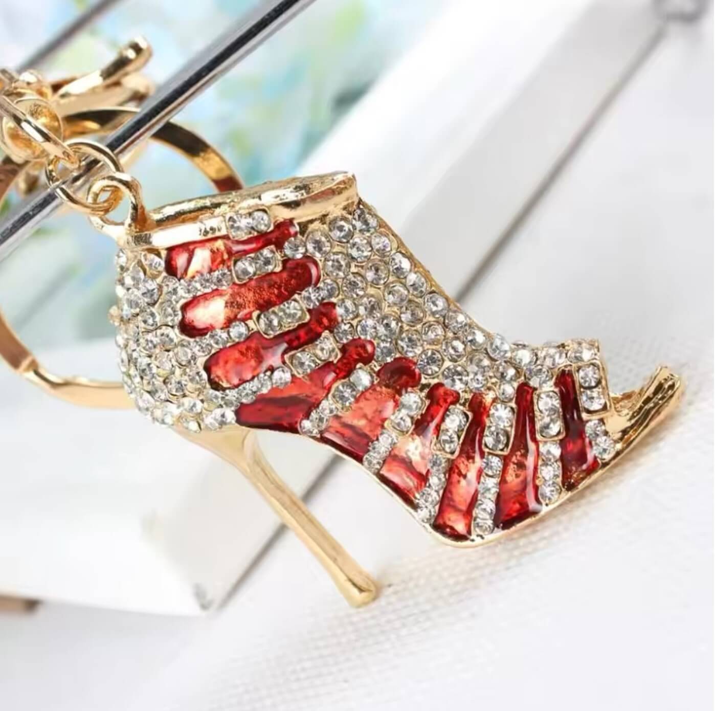 Crystal Heel Keyring with Clasp