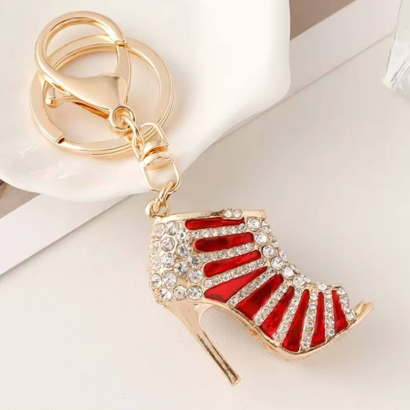 Crystal Heel Keyring with Clasp
