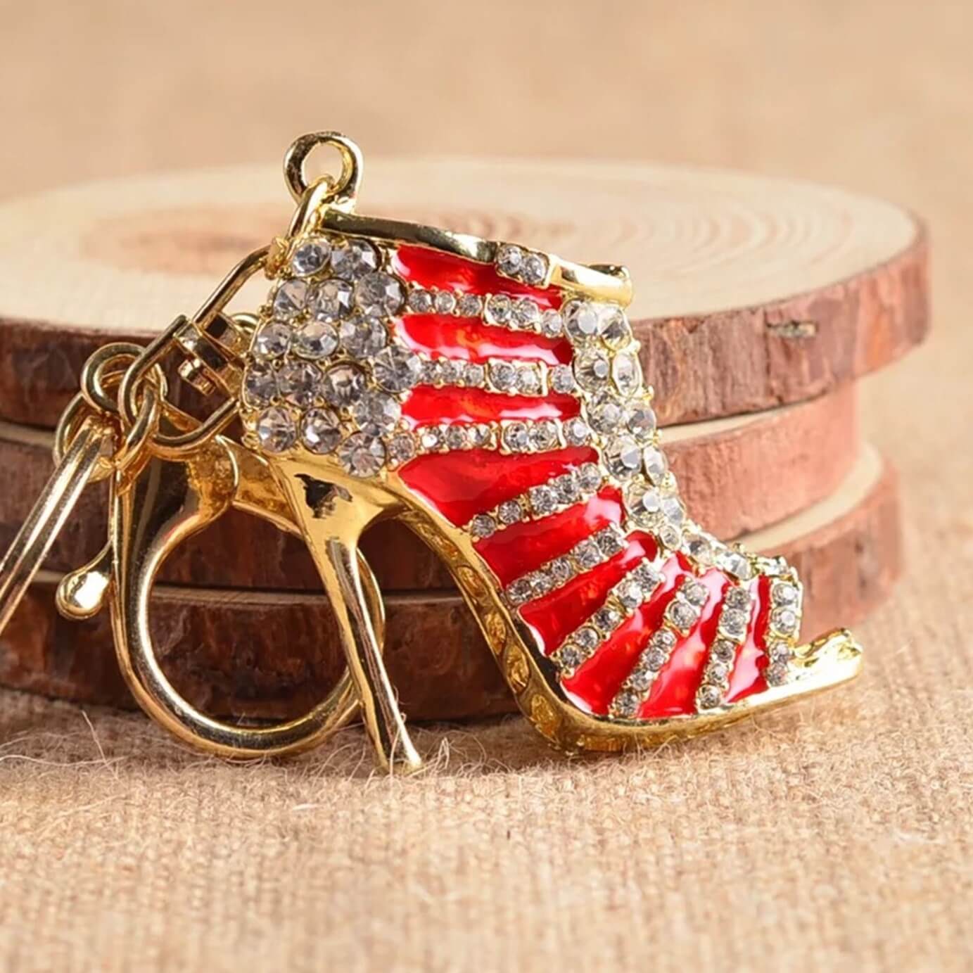 Crystal Heel Keyring with Clasp