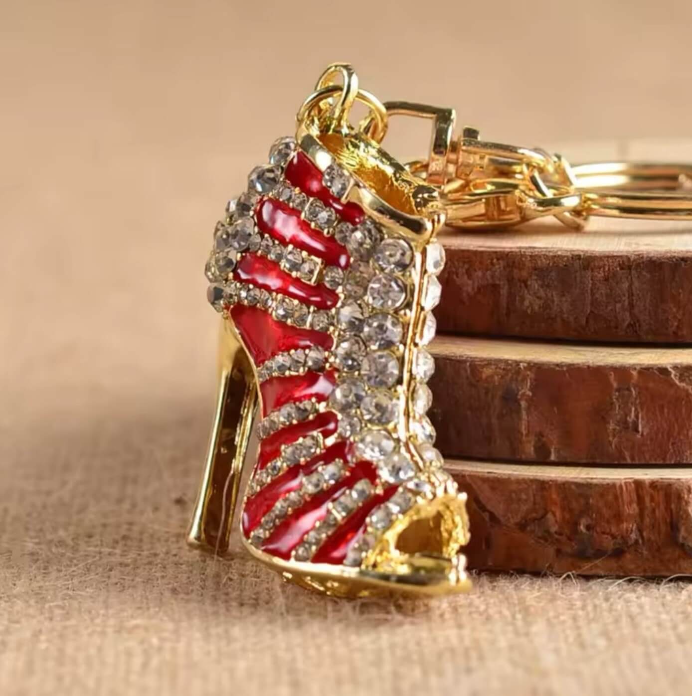 Crystal Heel Keyring with Clasp