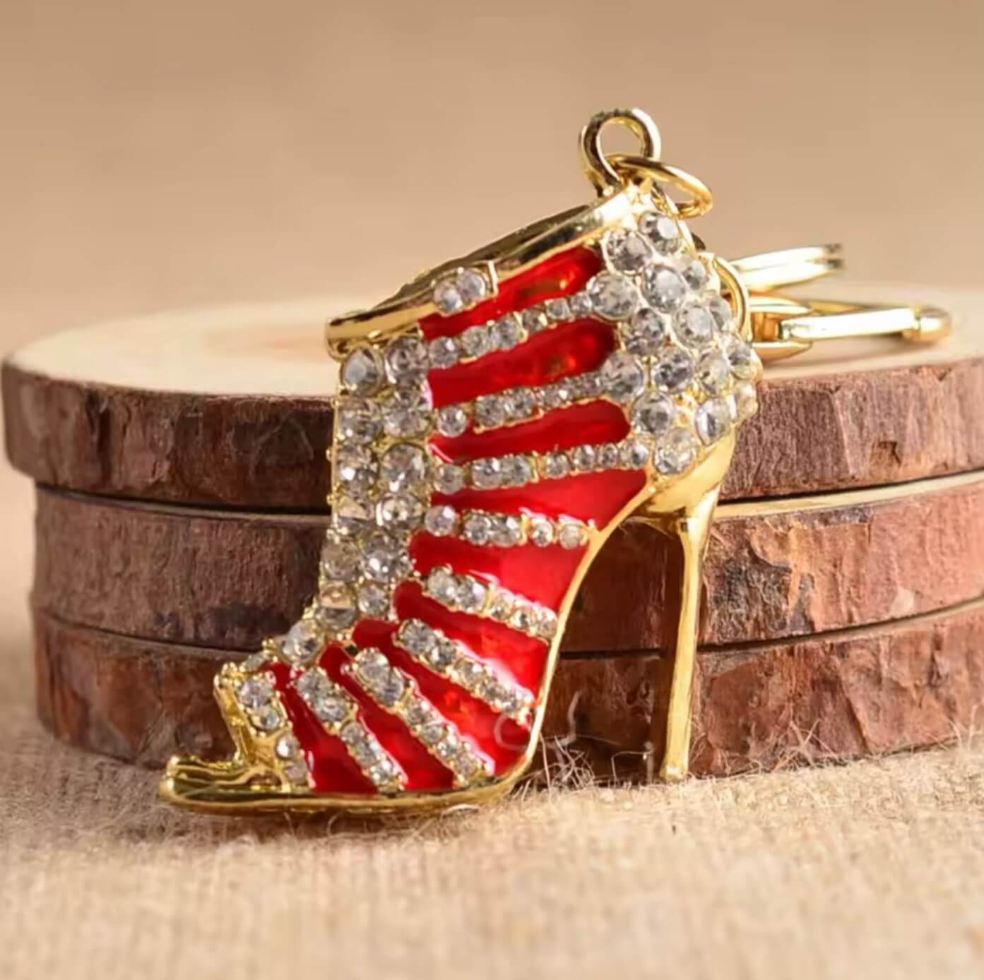 Crystal Heel Keyring with Clasp