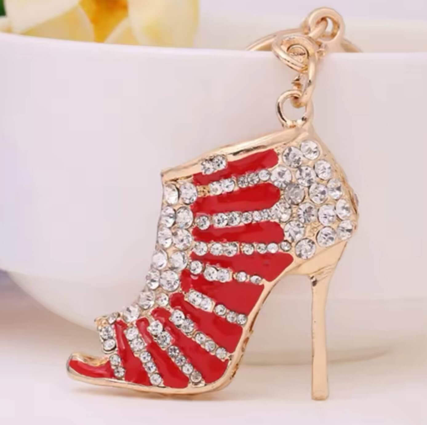 Crystal Heel Keyring with Clasp