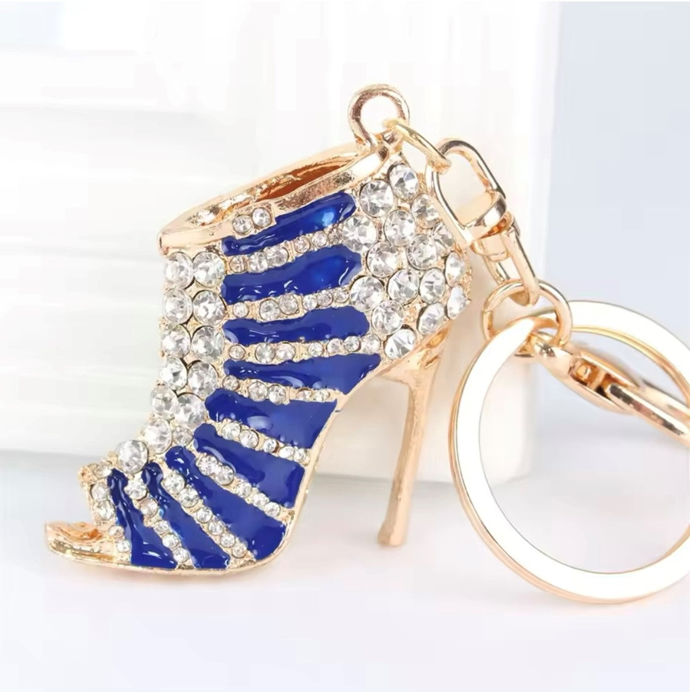 Crystal Heel Keyring with Gold-Plated Clasp