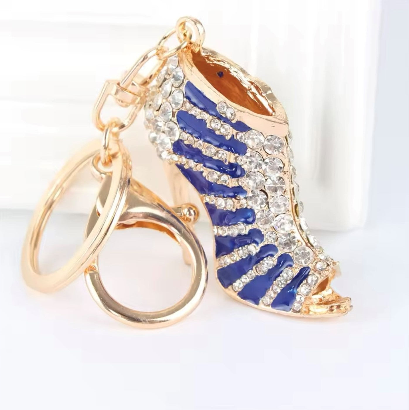 Crystal Heel Keyring with Gold-Plated Clasp