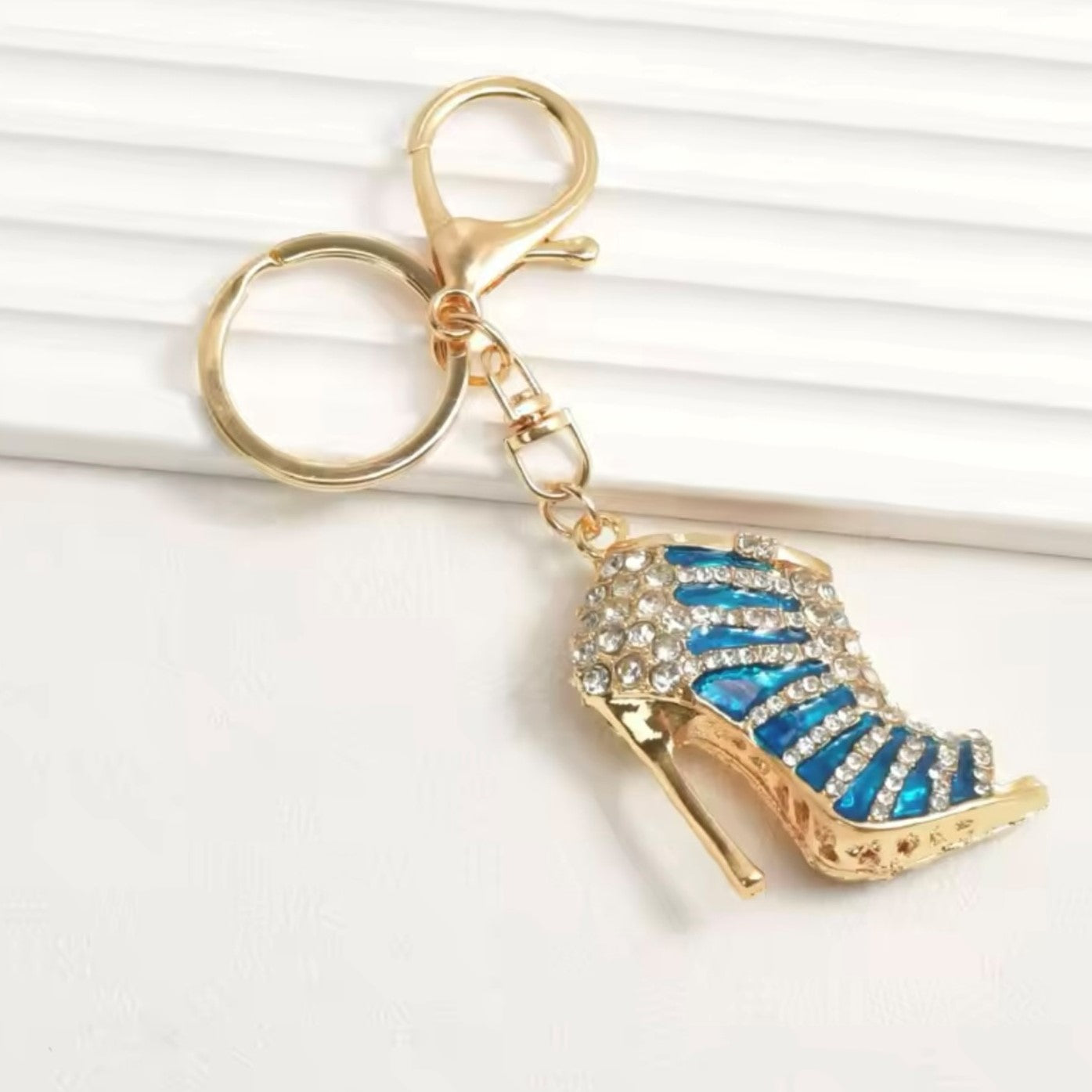 Crystal Heel Keyring with Gold-Plated Clasp