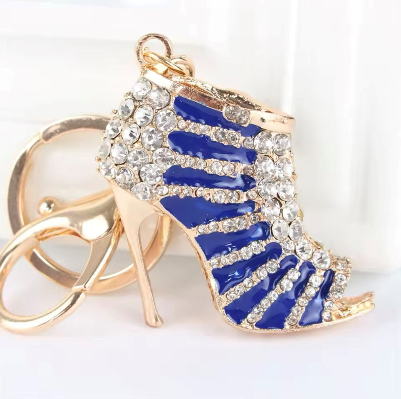 Crystal Heel Keyring with Gold-Plated Clasp
