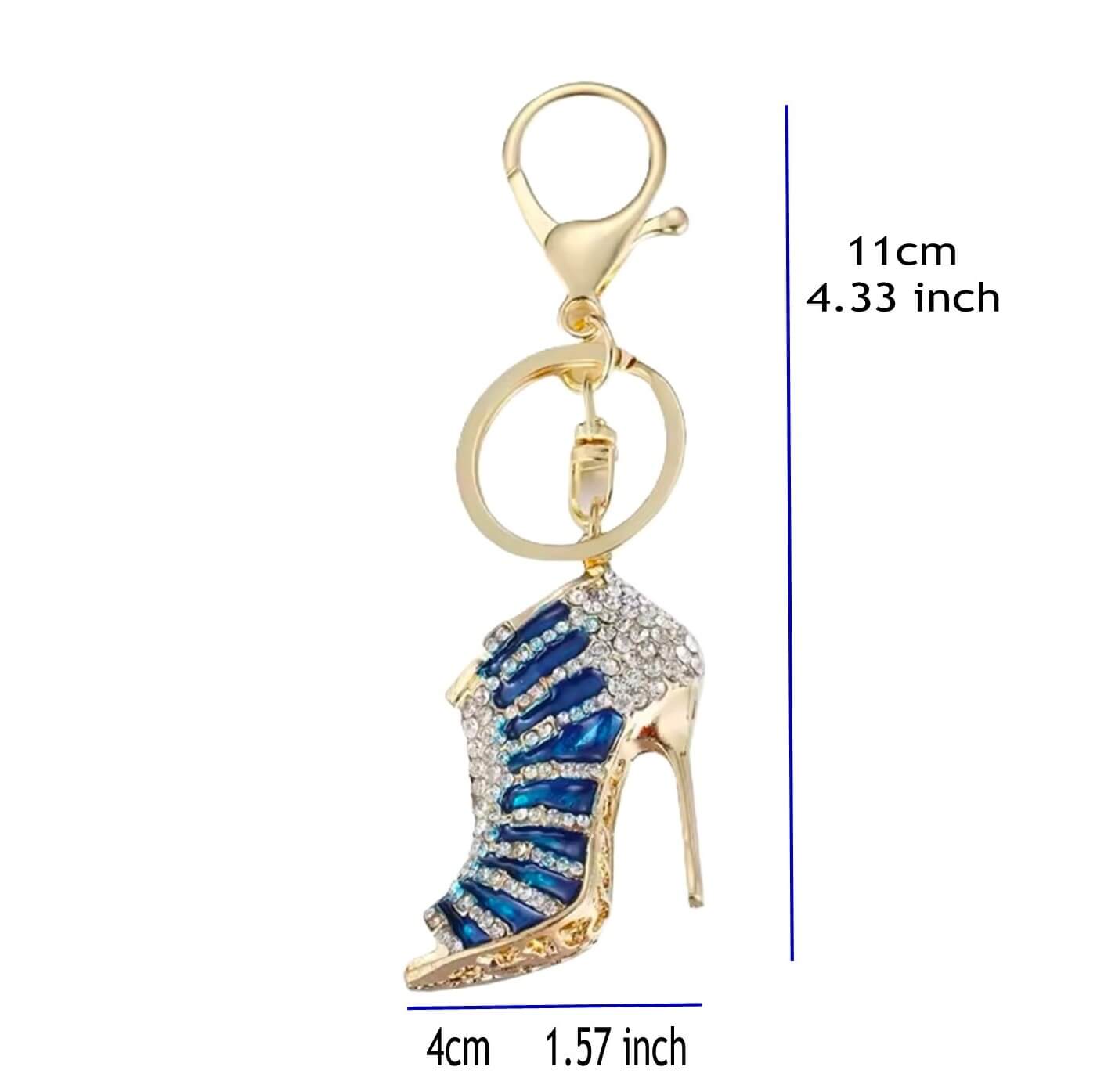 Crystal Heel Keyring with Gold-Plated Clasp