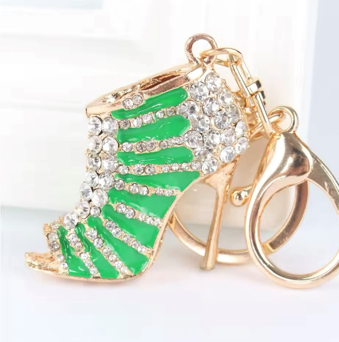 Crystal Heel Keyring with Gold-Plated Clasp