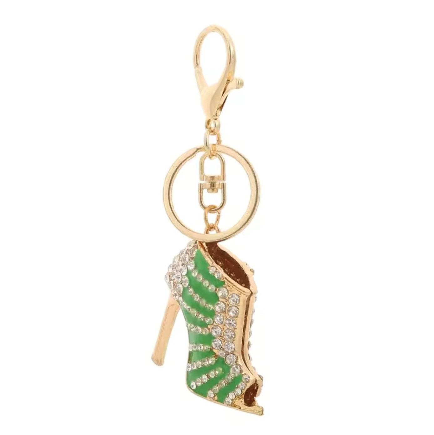 Crystal Heel Keyring with Gold-Plated Clasp