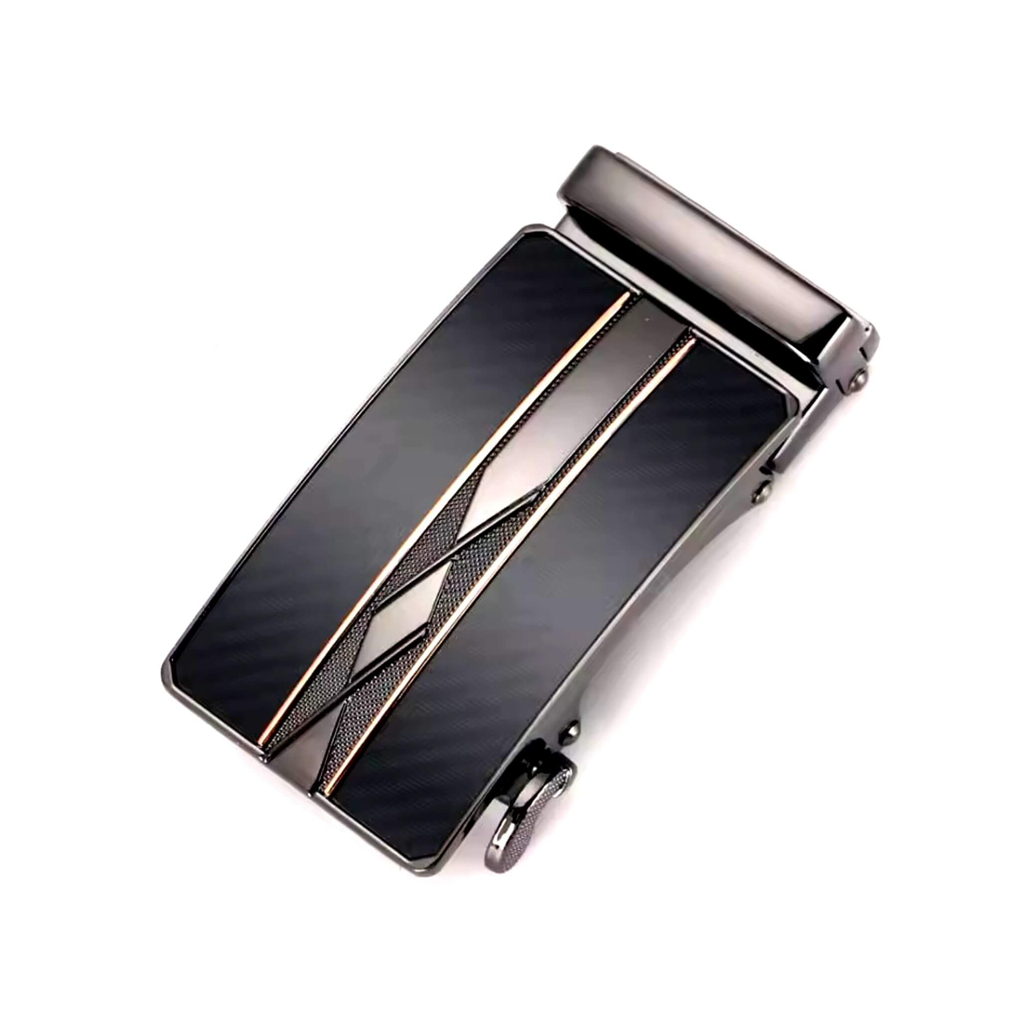 Automatic ratchet belt buckle zinc alloy finish